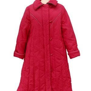 Vintage 1970's Ms Freddie Long Midi Red Puffer Coat